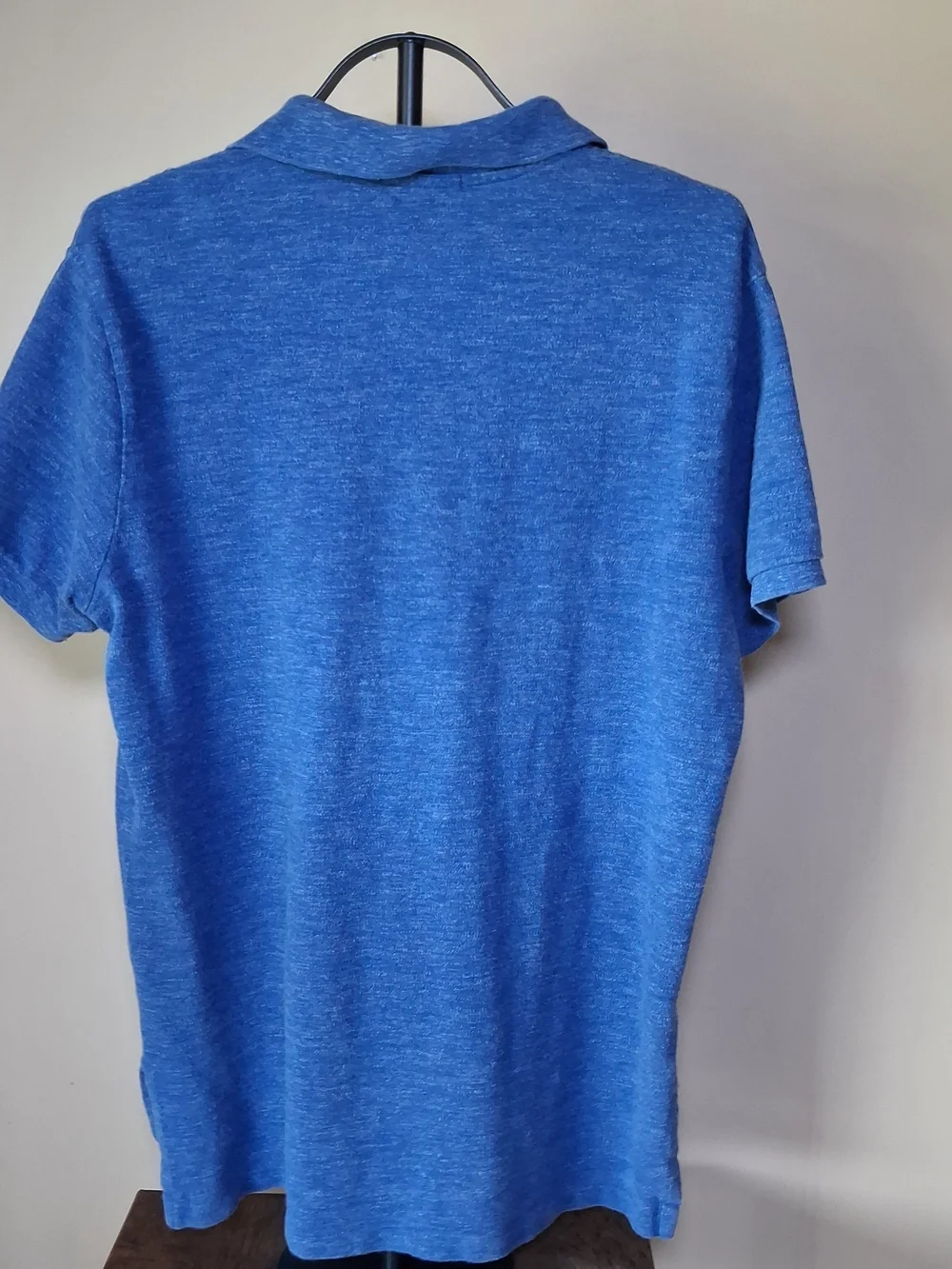 Polo Ralph Lauren Men's Custom Fit Heathered Blue Polo Shirt; Size L
